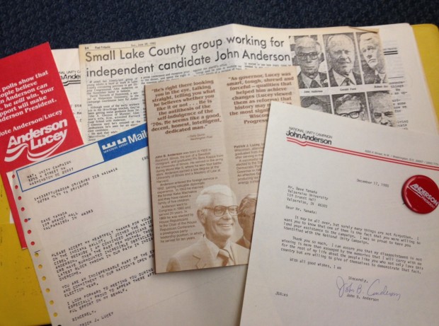 Mementos from the 1980 independent Presidential campaign of John B. Anderson