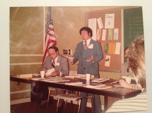 Yup, that's me, speaking at a 1980 presidential debate sponsored by the Porter County, Indiana chapter of the American Association of University Women, wearing my best polyester suit.