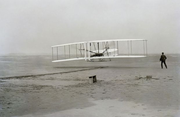 Wright Brothers, 1903, near Kitty Hawk, NC (Photo: Wikipedia)