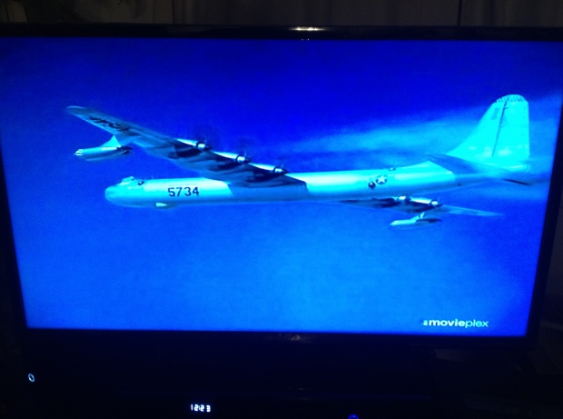 Screen shot from "Strategic Air Command," a B-36 bomber