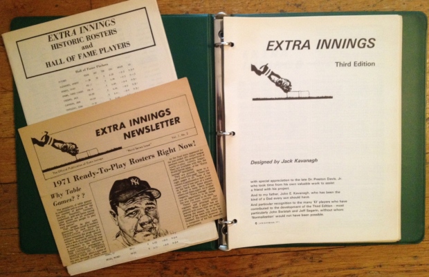Game book & binder, player performance roster, and newsletter for Extra Innings