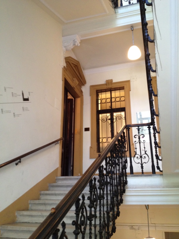 The stairwell leading to Sigmund Freud's practice and family residence