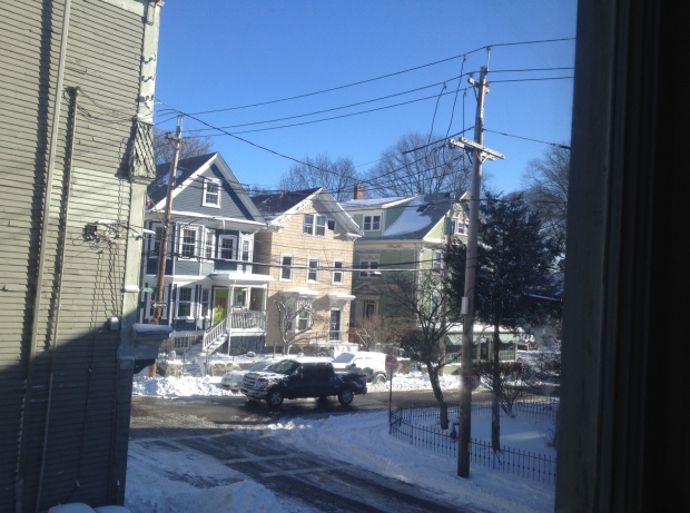 Sunday a.m. view from my building, Jamaica Plain, Boston